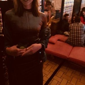 Dark sage-green dress